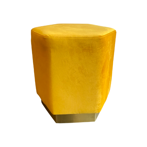 OTTOMAN PALERMO YELLOW 17''X17''X17''H