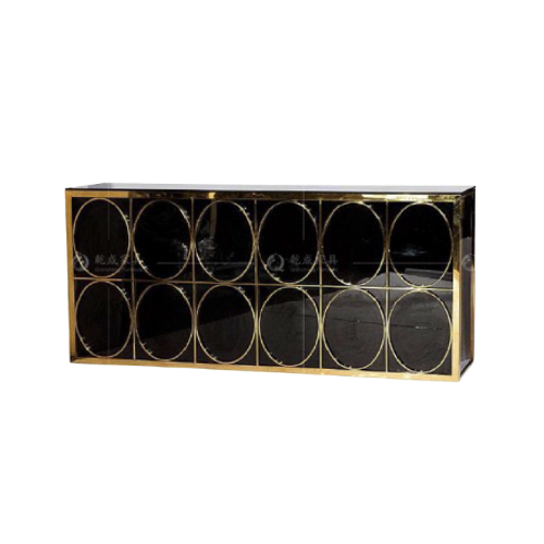 MODULO DE BAR GATSBY NEGRO CON DORADO 94''X24''X43