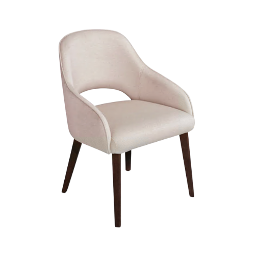 ARMCHAIR ILUMEL C/BEIGE AND LEGS IN WOOD