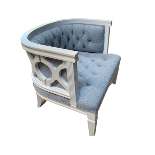 BUTACA COLONIAL EN MADERA C/BLANCO 31X29X29''H