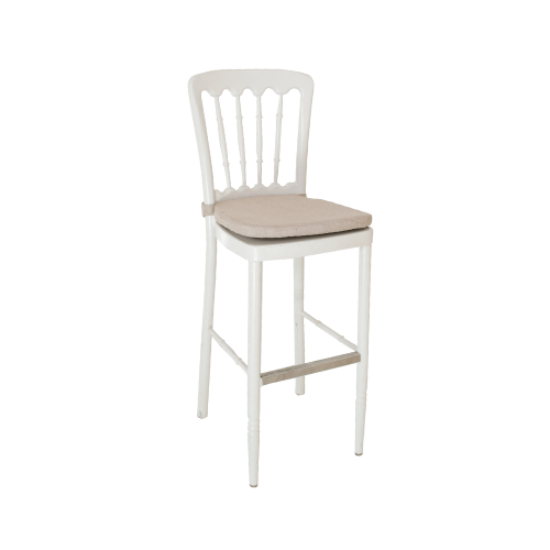 SILLAS DE BAR NAPOLEON EN ALUMINIO BLANCA