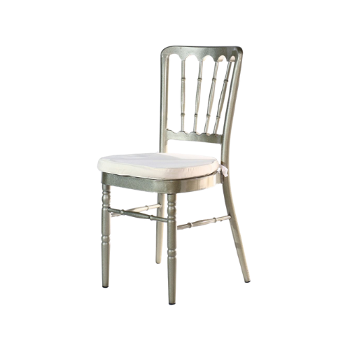 CHAIR NAPOLEON IN ALUMINUM CHAMPAGNE