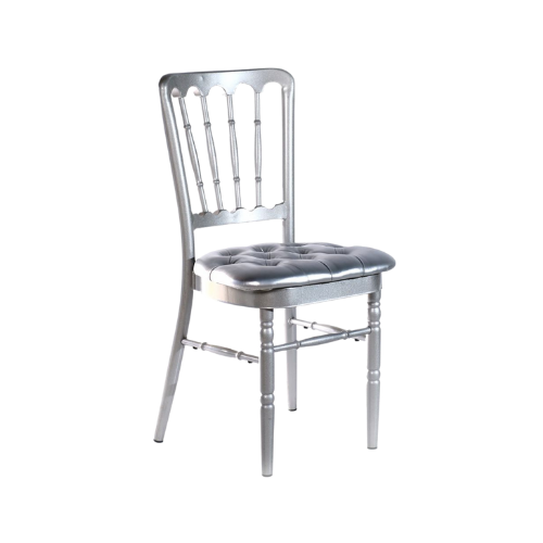 SILLA NAPOLEON EN ALUMINIO PLATEADA