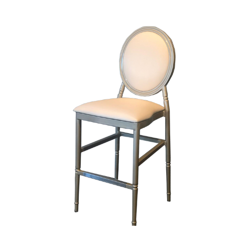 BAR CHAIRS LOUIS XV ALUMINUM CHAMPAGNE