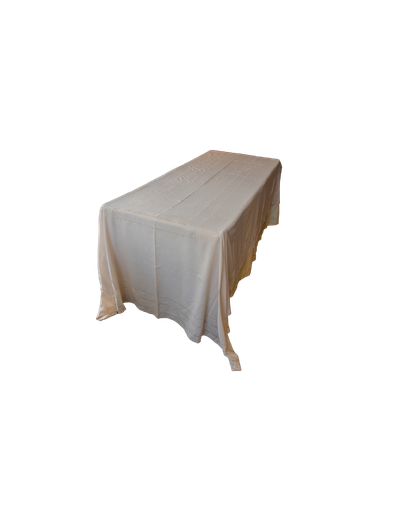 BUFFET TOPPER IN EMBROIDERED CREAM LINEN NEW