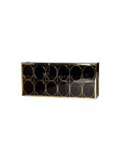 ODULO DE BAR GATSBY NEGRO CON DORADO 94''X24''X43