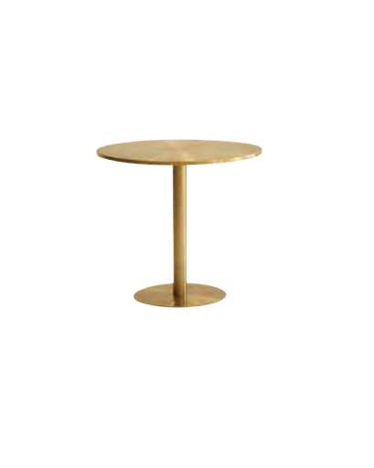 BROWN TABLE RED. IN METAL C/BRONZE