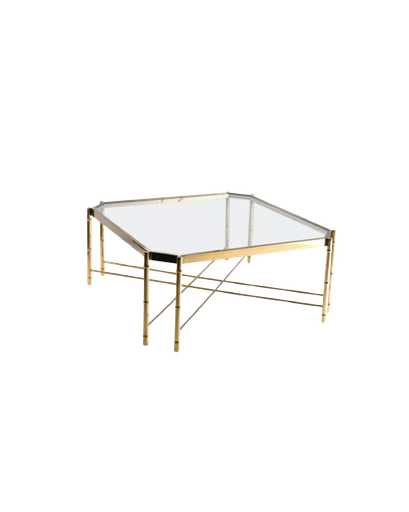 MESA DE CENTRO ILUMEL CUADRADA C/GOLD 40''X40''X17'' H