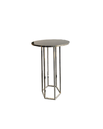 MESA DE BAR HEXAGONAL PLATEADA 24''X43''