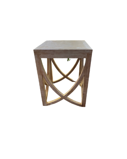 MESA LATERAL COLONIAL EN MADERA C/NATURAL 18X24''