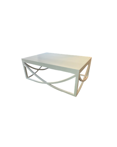 MESA DE CENTRO COLONIAL EN MADERA C/BLANCO 47X18''