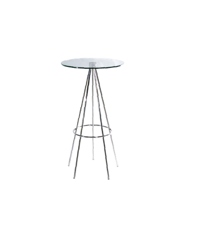 MESA DE BAR ROSE TOPE EN CRISTAL RED.