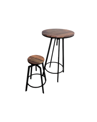 MESA DE BAR TOPE MADERA RUSTICA 24"