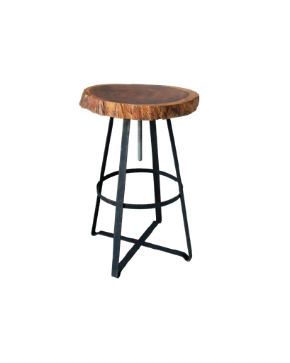 BAR TABLE RUSTIC TOP IN LOG